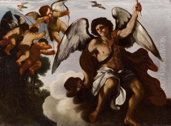 Gruppo Di Angeli Oil Painting by Guercino