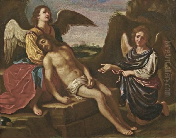 Compianto Degli Angeli Sul Cristo Morto Oil Painting by Guercino