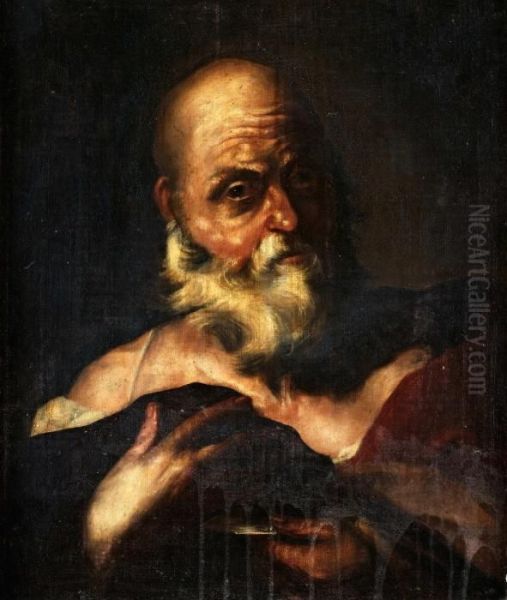 Manligt Helgon Oil Painting by Guercino