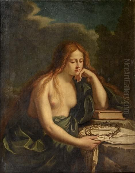 The Penitent Magdalen Oil Painting by Guercino