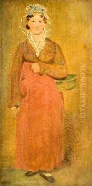 A Market Girl Oil Painting by William Mulready