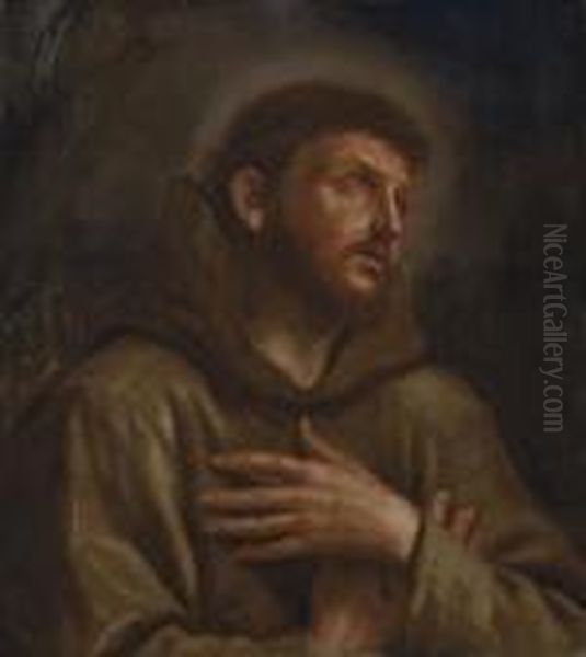 Saint Francis Of Assisi Oil Painting by Guercino