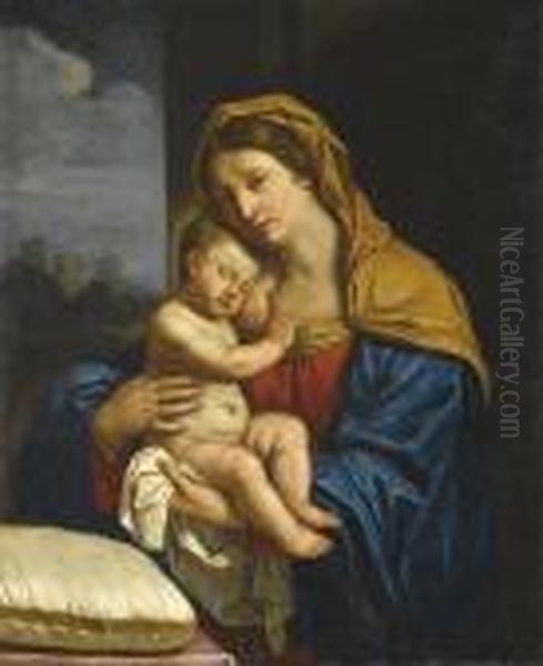 Madonna Con Bambino Oil Painting by Guercino