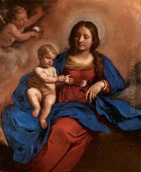 Madonna Del Rosario Oil Painting by Guercino