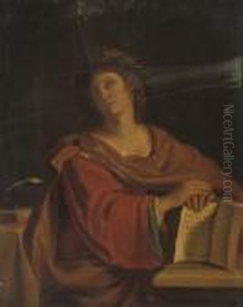 The Samian Sibyl Oil Painting by Guercino