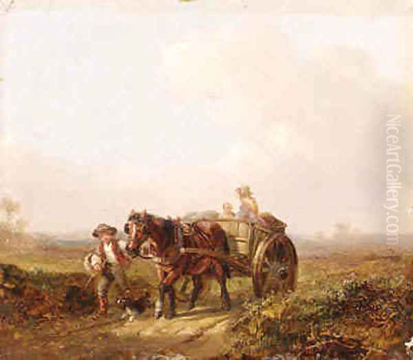 Travelling Along a Country Road Oil Painting by William Mulready