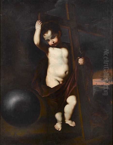 The Infant Christ Holding The Instruments Of The Passion Oil Painting by Guercino