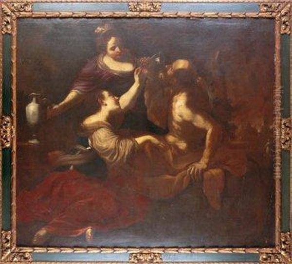 Lot Y Sus Hijas Oil Painting by Guercino