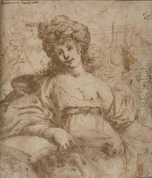 Study Of A Woman With A Turban Oil Painting by Guercino