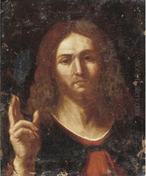 Christ As Salvator Mundi Oil Painting by Guercino