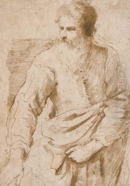 Un Homme Barbu Oil Painting by Guercino