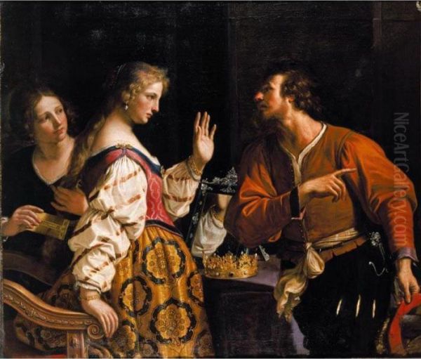 Semiramis Called To Arms Oil Painting by Guercino