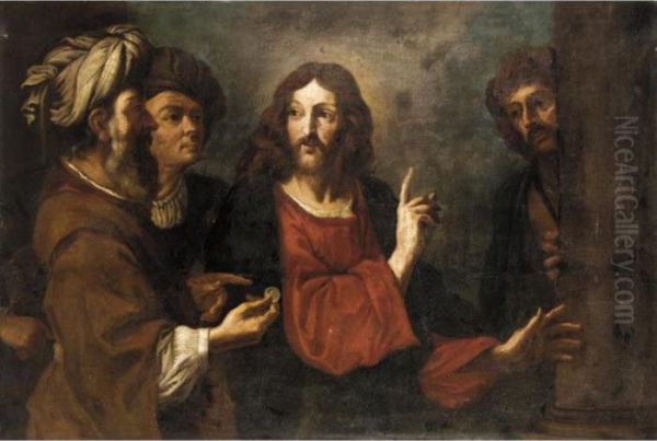 Christ And The Tribute Money Oil Painting by Guercino