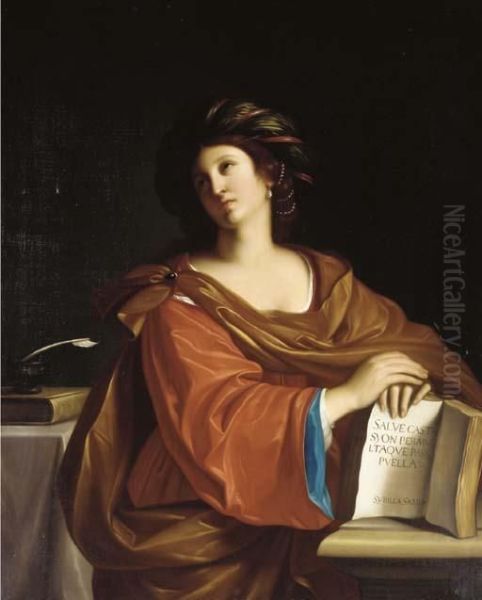 The Samia Sybil Oil Painting by Guercino