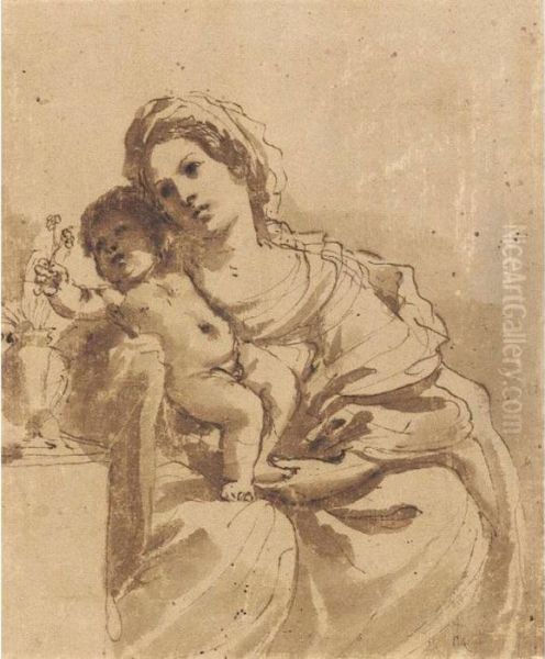 Madonna And Child Oil Painting by Guercino