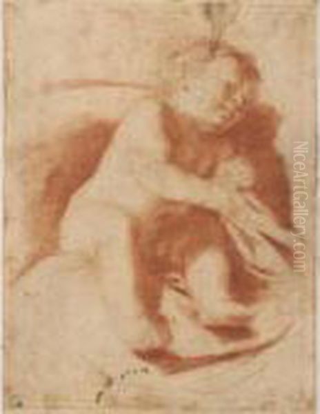 Study Of A Sleeping Child Oil Painting by Guercino