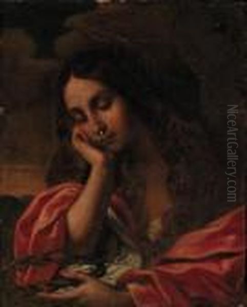 The Penitent Magdalene Oil Painting by Guercino