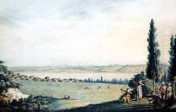 Distant View of the City of Cospoli Oil Painting by Luigi Mayer