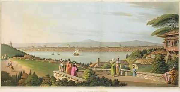 View of Constantinople plate 1 from Views in the Ottoman Dominions Oil Painting by Luigi Mayer