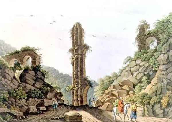 An Ancient Aqueduct in Samos plate 61 from Views in the Ottoman Dominions Oil Painting by Luigi Mayer