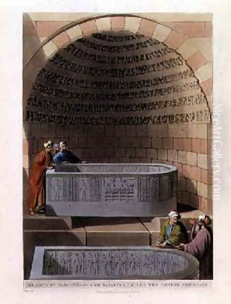 An Ancient Sarcophagus of Basaltes called the Lovers Fountain Oil Painting by Luigi Mayer