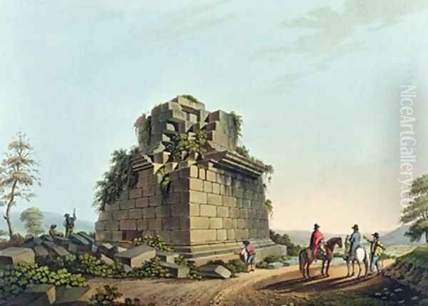 The Base of a Colossal Column near Syracuse plate 28 from Views in the Ottoman Dominions Oil Painting by Luigi Mayer