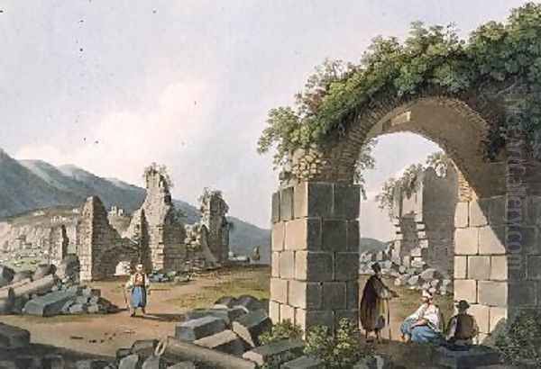 Ruins of the Baths at Ephesus plate 43 from Views in the Ottoman Dominions Oil Painting by Luigi Mayer