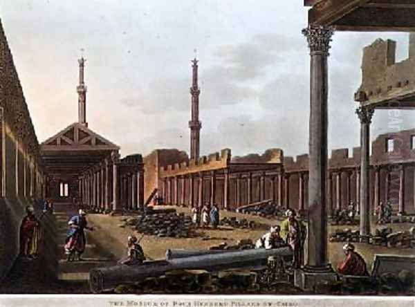 The Mosque of Four Hundred Pillars at Cairo plate 28 from Views in Egypt Oil Painting by Luigi Mayer