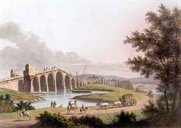 Ponte Grande in Romania plate 10 from Views in the Ottoman Dominions Oil Painting by Luigi Mayer