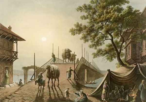 Ponte Piccolo in Romania plate 9 from Views in the Ottoman Dominions Oil Painting by Luigi Mayer