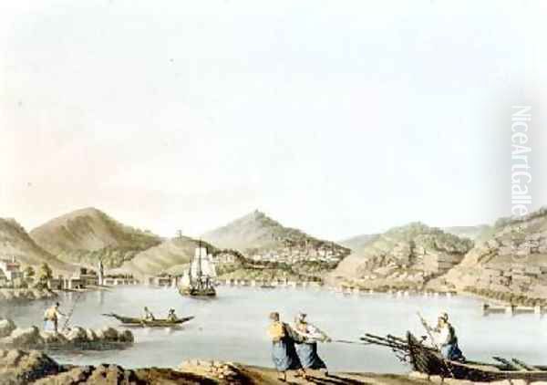 The Western Harbour of the Island of Samos plate 60 from Views in the Ottoman Dominions Oil Painting by Luigi Mayer