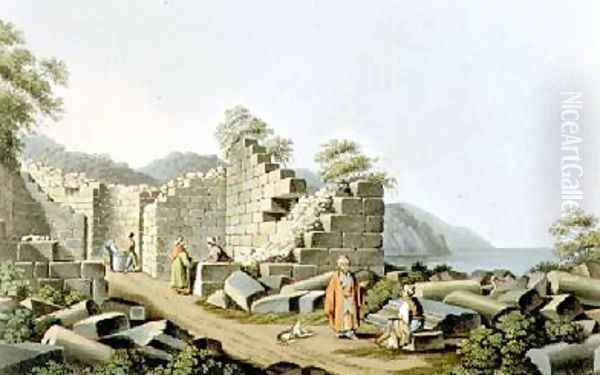 Ruins of an Ancient Temple in Samos plate 58 from Views in the Ottoman Dominions Oil Painting by Luigi Mayer