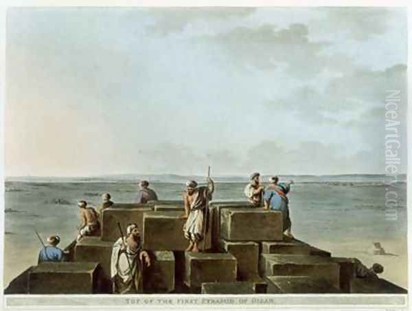 Top of the First Pyramid of Gizah plate 4 from Views of Egypt Oil Painting by Luigi Mayer