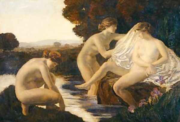 The Bath of Diana 1920 Oil Painting by Marie Auguste Emile Rene Menard