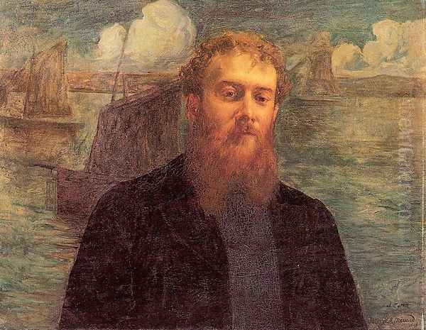 Charles Cottet 1896 Oil Painting by Marie Auguste Emile Rene Menard