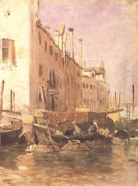 Chioggia 1883 Oil Painting by Geza Meszoly