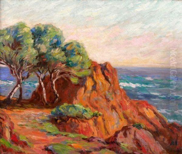 Les Roches Rouges Oil Painting by Armand Guillaumin