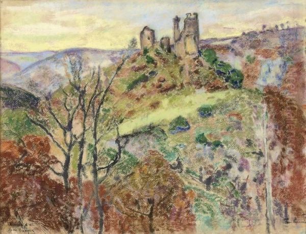 Les Ruines Du Chateau De Crozant Oil Painting by Armand Guillaumin