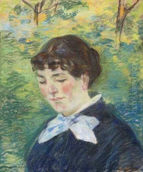 Portrait De Jeune Fille Oil Painting by Armand Guillaumin