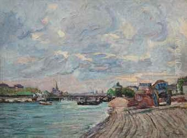 Le Quai De La Rapee Oil Painting by Armand Guillaumin