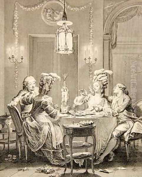 The Fine Supper 1781 Oil Painting by Jean-Michel Moreau