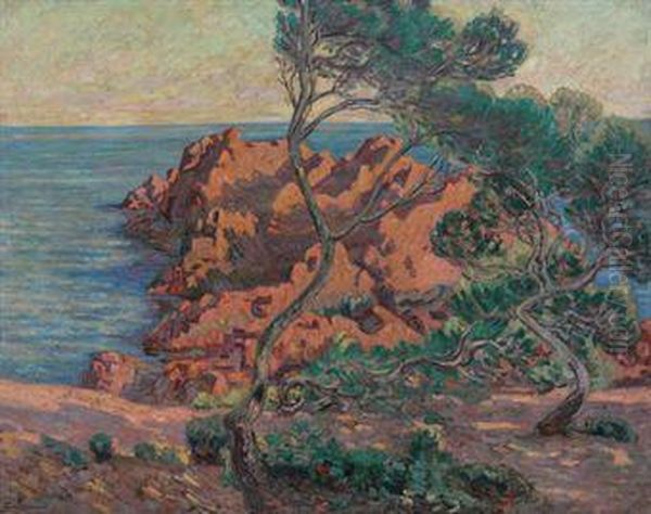 L'isle Besse A Agay Oil Painting by Armand Guillaumin