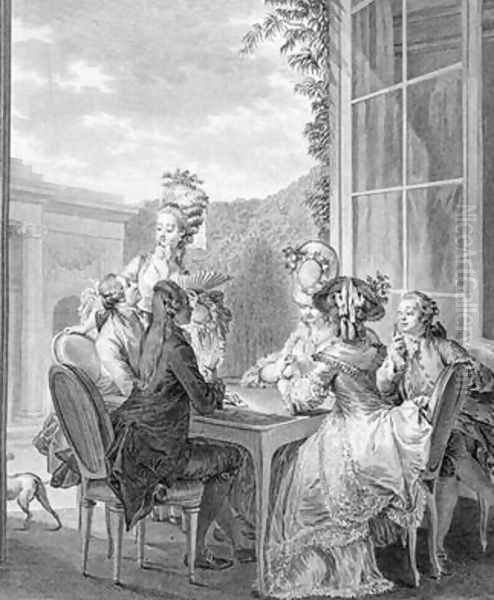 The Whist Party 1783 Oil Painting by Jean-Michel Moreau