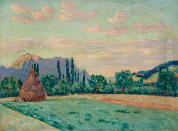 Vallee De L'isere A Pontcharra Oil Painting by Armand Guillaumin