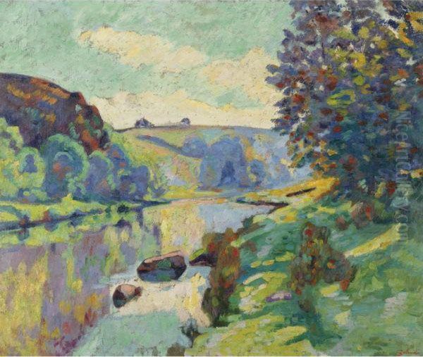 La Roche De L'echo A Crozant Oil Painting by Armand Guillaumin