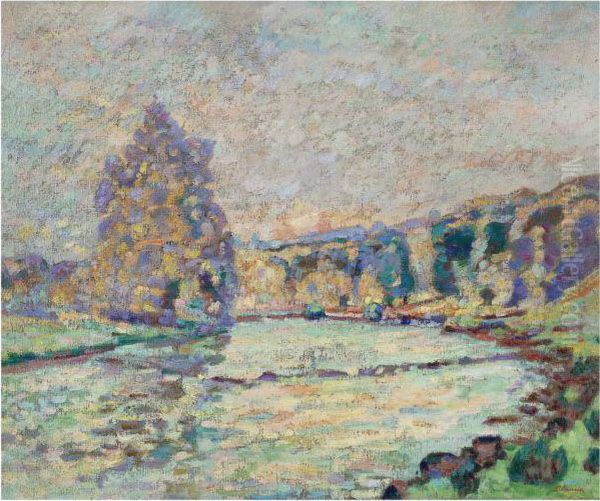 La Creuse A Genetin Oil Painting by Armand Guillaumin