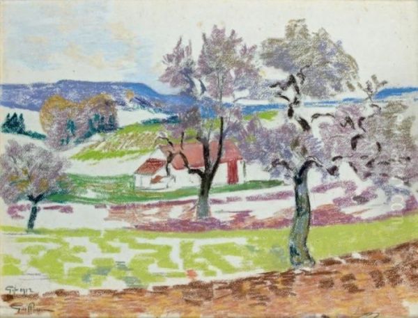 Maison Dans Un Paysage Oil Painting by Armand Guillaumin