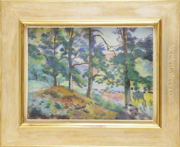 Chataigniers A Genetin Oil Painting by Armand Guillaumin