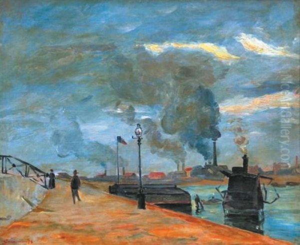 Le Quai Oil Painting by Armand Guillaumin