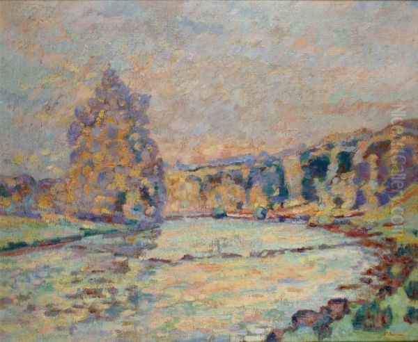 Barrage De Genestin Oil Painting by Armand Guillaumin